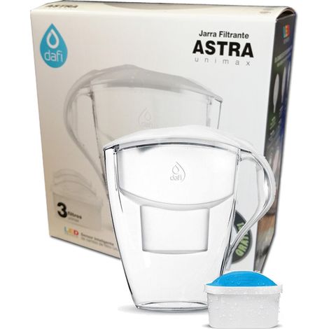Caraffa filtrante per acqua bianca Dafi Astra Unimax da 3 L con 3 filtri