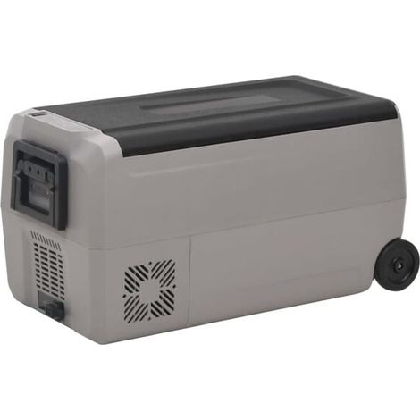 Caisse isotherme à roulettes avec poignée, gris-noir, 36 litres, fabriquée en PP et PE. (1/5)