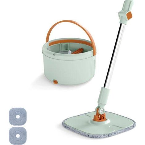 Système balai serpillière et seau 4 L avec essoreur, nettoyage des sols, tête plate rotative 360° (1/5)