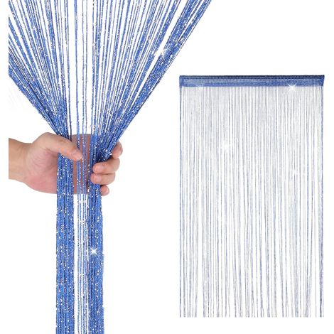 1 Rideau à franges, Polyester, 90x200cm, Séparateur de pièce, Décoration fenêtre (1/5)