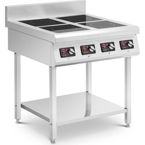 Cuisinière à induction - Royal Catering - Surfaces de cuisson : 4 x 20 cm - Minuterie : 0 - 24 h (1/5)