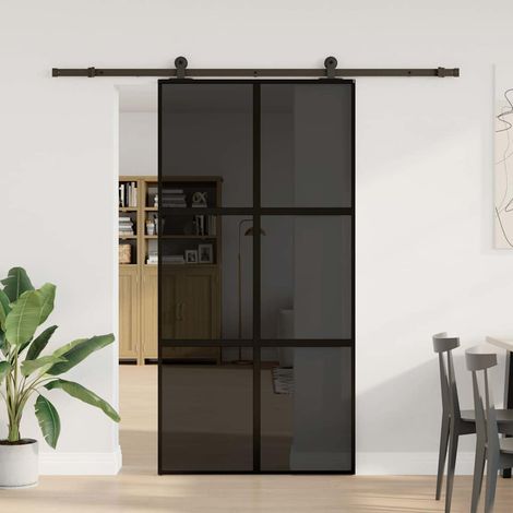 Porte coulissante kit de quincaillerie trempé verre aluminium