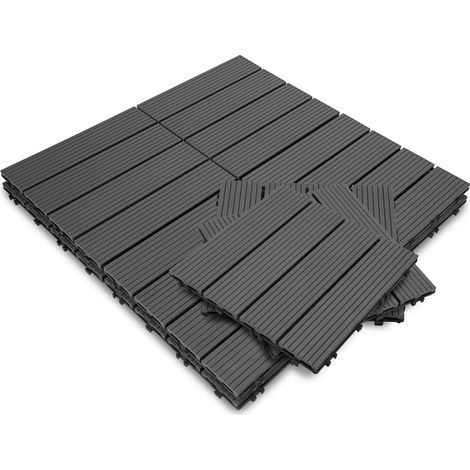 Wolketon Set di 66 piastrelle ad incastro da 30 x 30 cm per patio, pavimentazione esterna per giardino, balcone, piscina, marrone caffè