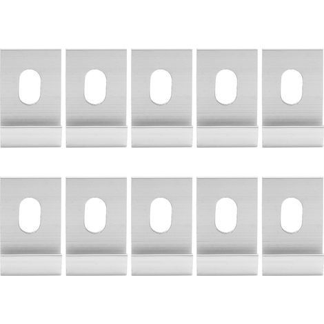 Lot de 10 fixations à crochets pour serres en aluminium (argenté) (1/5)