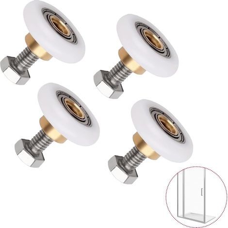 Schiebetürrollen für Dusche, Duschrollen, Duschkabinenrollen, 27 mm, 4 Stück, Ersatzteil für Schiebetüren, Butyeak (1/5)