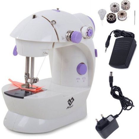 Machine À Coudre - Compacte - Fonctionne Sur Piles Ou Secteur - Vitesse Réglable - Tension De Fil Ajustable - Pour Débutants Et Loisirs Créatifs - 1 Pièce (1/4)