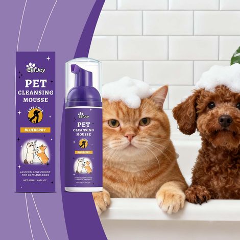 Mousse nettoyante pour animaux aux ingrédients doux, élimine les odeurs et laisse le pelage de votre animal lisse et brillant – 50 ml -- AUTLEAD (1/5)