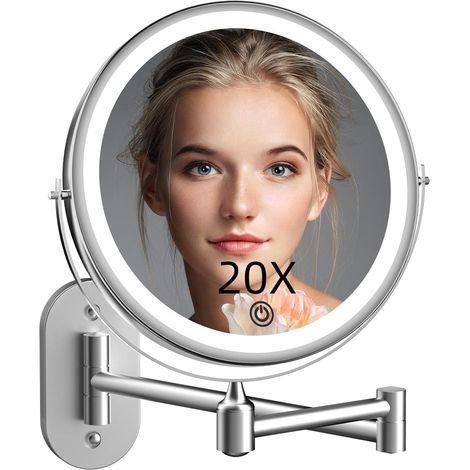 Accessoires de salle de bain,Miroirs,Miroir de Maquillage,Évolutif,Rond (1/5)