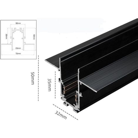 Binario Magnetico 1 Metri 48V a Incasso Controsoffito Elettrificato BIN-INC-1M