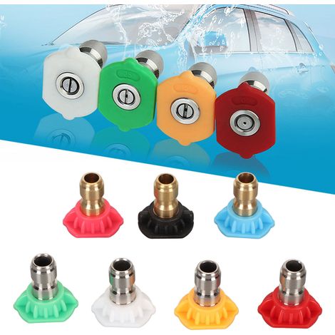 Boquilla para pistola pulverizadora de alta presión de 1/4 de pulgada, 7 colores, multifuncional (pulverización directa/difusa), fabricada en plástico y acero inoxidable – 115 g (1/5)