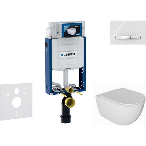 Geberit Combifix - Set con modulo di installazione, vaso WC Oudee e copriwater softclose, placca di comando Sigma50, cromo/bianco alpino SANI15CA3123 (1/5)