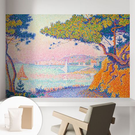 Papier peint intissé décoratif pour salon chambre et cuisine Facile à poser avec colle Paysage coloré 104x70 cm (1/5)