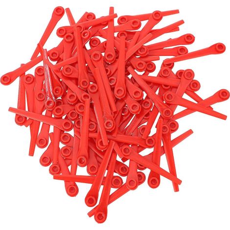 100 lames plastique pour coupe-herbe Gardena, tondeuse à fil, lot de rechange, outils de jardinage, compatible débroussailleuse, résistantes, vertes, 100 pièces (1/5)