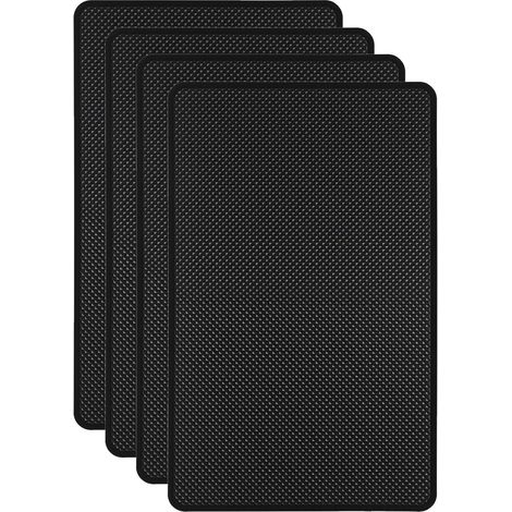 4 PCS Tapis Antidérapant 12 x 19 cm pour Voiture, Tapis Antidérapant Universel pour Tableau de Bord, Lavable, Réutilisable, Anti-Glisse Support pour Objets Auto (1/5)
