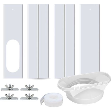 Kit de fenêtre de climatiseur portable Joint de fenêtre réglable pour climatiseur coulissant Kit de ventilation de fenêtre, plaque d'étanchéité de fenêtre réglable Plaque de kit de glissière (1/5)