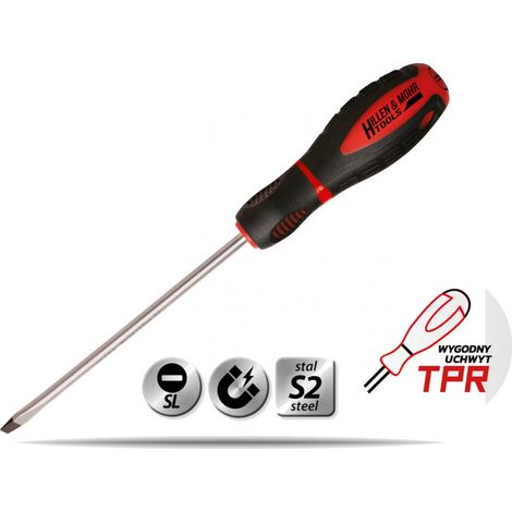 Destornillador Dedra 17w001 acero S2 punta magnética ergonómico