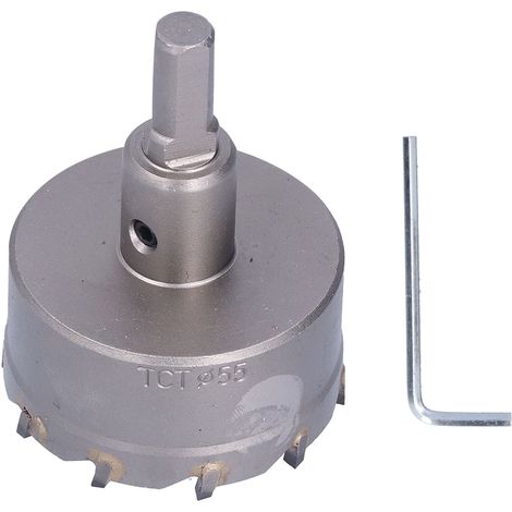Scie cloche en acier rapide, trois lames, conception d'angle d'inclinaison, coupe Durable pour le métal avec clé hexagonale 55mm