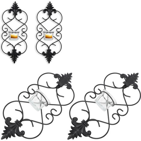 Kerzenhalter aus Metall – 2er-Set dekorative Kerzenhalter für den Innenbereich, Eisenkunst (1/5)