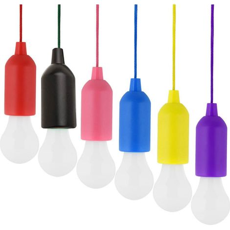 Lampe LED portable 6 pièces pour randonnée pêche bureau camping tente jardin, lampe à piles rechargeables.