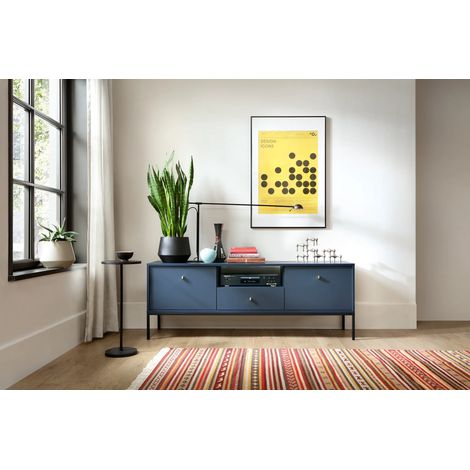 AX LIVING Möbel für TV Domiti 154 cm Modern in Dunkelblau