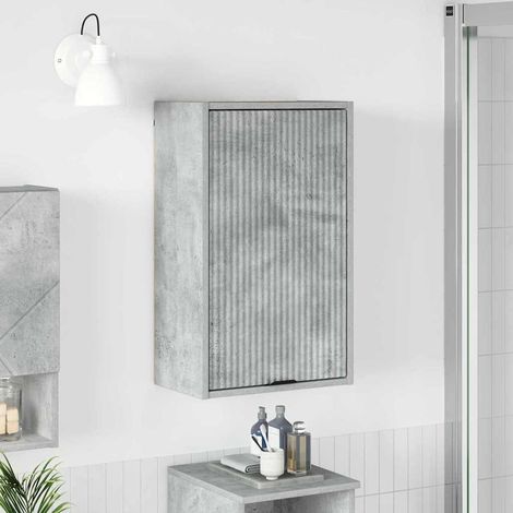 Badezimmerschrank Wandmontiert Beton Grau 39 x 23,5 x 65 cm