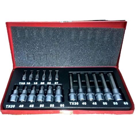 SET VALIGETTA INSERTI BUSSOLE TORX 18 PEZZI PER AVVITATORE TRAPANO CROMO VANADIO (1/2)