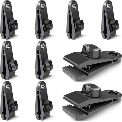 Clips De Fermeture Pour Rideaux - Clips De Fixation Pour Bâches - Pour Tentes Et Camping - Résistants Au Vent Et Au Soleil - 10 Pièces