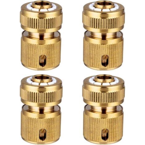 Ensemble de 4 raccords rapides pour tuyaux d'arrosage en laiton, raccords rapides pour tuyaux d'arrosage, raccords rapides de 1/2 pouce (1/3)