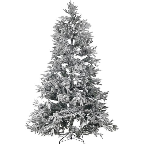 Albero di Natale Artificiale Bianco Innevato Base Metallo PVC 210 cm Bassie
