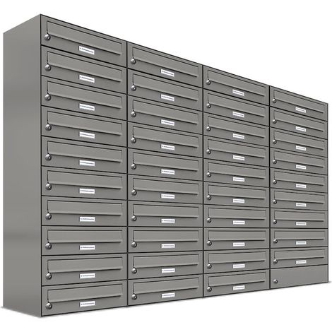 39er Premium Briefkasten Aluminiumgrau RAL Farbe 9007 für Außen Wand Postkasten (1/5)
