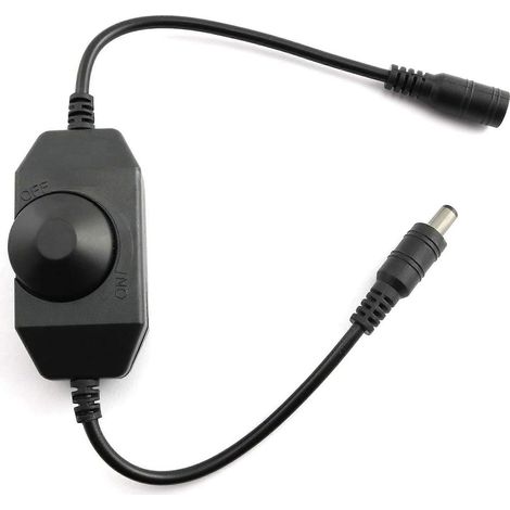 2 variateurs pour barres LED, interrupteur variateur 12V-24V 6A CC, compatible avec les barres LED et les guirlandes lumineuses LED 3528 et 5050 (noir). (1/5)