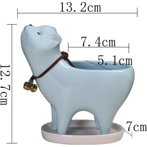 Sky Blue - Ceramic pot for succulents, garden decor, cactus, cat's tail, balcony. (1/4)