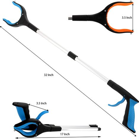 Pinza pieghevole per anziani, pinza da 81 cm, pratica pinza con artiglio per rifiuti, strumento per la raccolta dei rifiuti, pinza da giardino, sistema di raccolta dei rifiuti