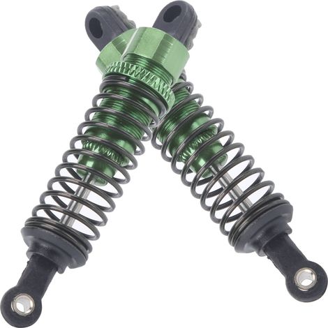 2 Pièces Amortisseurs en Aluminium 72mm pour TRAXXAS SLASH 2WD, Pièces de Rechange et Amélioration RC, Vert (1/5)