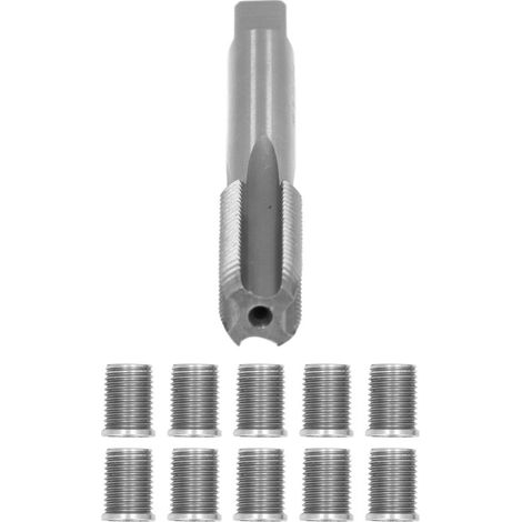 Kit de reparación de roscas para bujías, tornillo M10x1.25, macho de roscar M12x1.25
