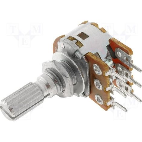 Potenziometro 2k2 Doppio albero lineare 6mm corto R16148-1b-2-b2k2