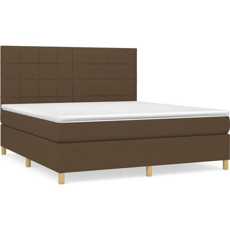 Maison Exclusive - Boxspringbett mit Matratze Dunkelbraun 160x200 (1/5)