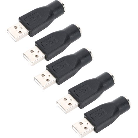 Lot de 5 adaptateurs USB mâle vers PS/2 femelle pour clavier et souris avec interface PS/2 (1/5)