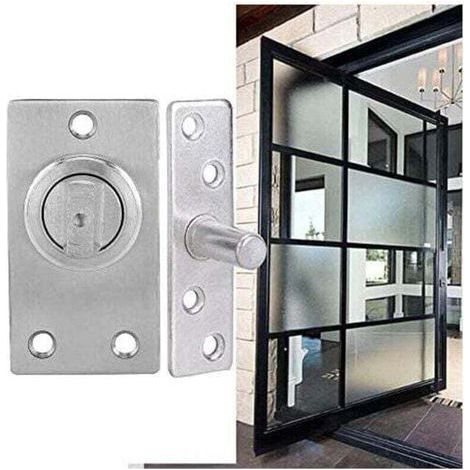 Charnière de porte en bois, Charnières à pivot porte, usage intensif pour portes bois Système charnière Murphy acier inoxydable 360 degrés, pivotante arbre-Chrom (1/5)