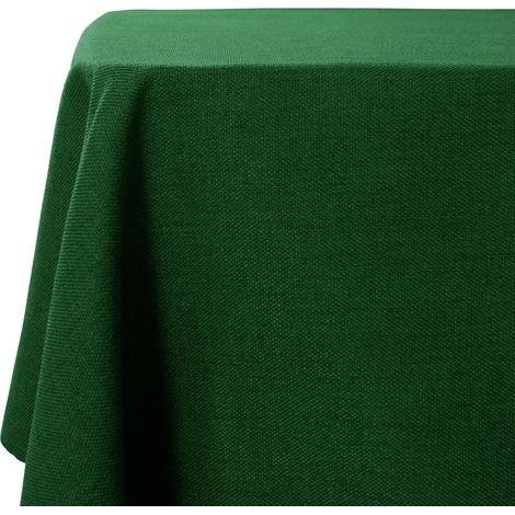 Tischdecke abwaschbar 140x180 cm Tannengrün Leinenoptik wasserdicht