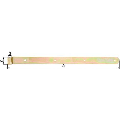 Penture droite/arrondi 500 x 40 mm, diam. 13 mm, jaune galva (1/5)