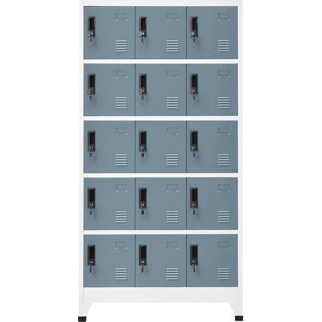 Maison Exclusive - Armadietto con Chiave Grigio Chiaro e Scuro 90x40x180cm Acciaio
