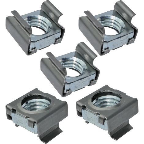 Écrou Cage M10 - Lot de 5 - Acier Zingué et Inox - Fixation Tôle 1,8-3,2mm - Montage Industriel - L16mm H12mm (1/4)