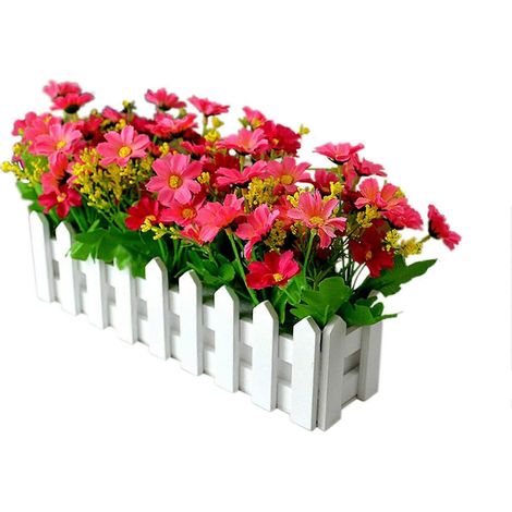 Plantes artificielles Wnvivi pot clôture décoration végétale marguerites multicolores pour table balcon A3 (1/5)