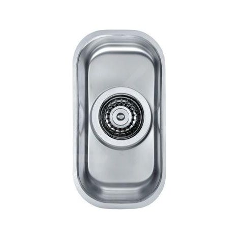 Évier 1 bac inox 15x30 cm – Finition acier inoxydable poli – Montage sous plan – Diamètre évacuation 3 1/2" – 1079965 – Alveus (1/3)