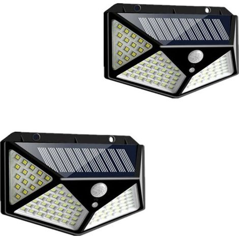 2 PackLampe solaire 100LED IP65 étanche extérieur (1/5)