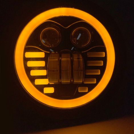 12V 6,5-Zoll-Motorrad-LED-Scheinwerfer, 12–80V DC, zweifarbig, IP67 wasserdicht, Tagfahrlicht, runder Frontscheinwerfer, Ersatz für Suzuki, mit Halterung (1/5)