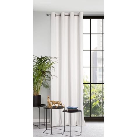 Rideau à œillets en velours avec œillets pour porte de balcon - Aspect velours - Motif ondulé uni - Moelleux - Pour salon, chambre à coucher, salon - 140 x 250 cm - Texture 3D - Blanc - 140 (1/5)