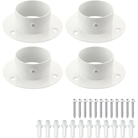 Lot de 4 Supports de tige, Acier inoxydable, Réglable, Base épaissie, Pour armoire rideau douche
