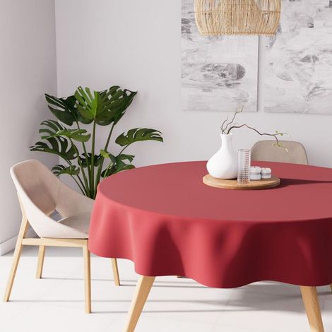Nappe anti-tâches ronde 180 cm ALIX rouge (1/3)